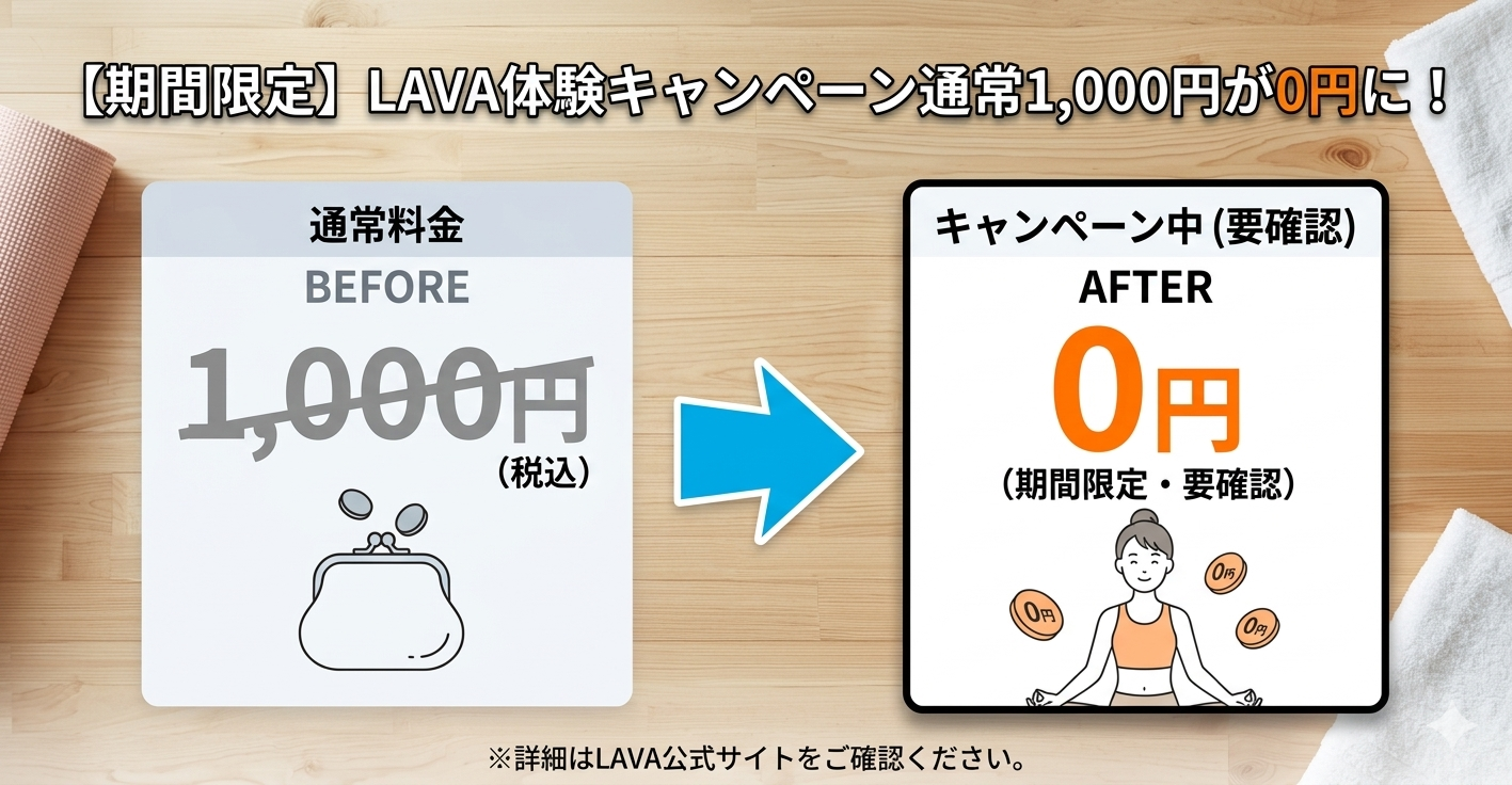 LAVAの体験レッスン 0円キャンペーン